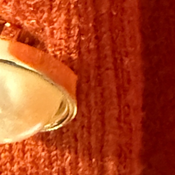 Orange Leopard Print Turtleneck Sweater with peal buttons on sleeves - Picture 3 of 4